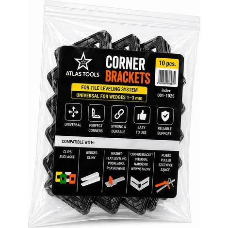 Esquinas Atlas Tools PARA sistema de nivelación de baldosas, color negro, 10 piezas. (1/5)