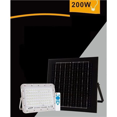 Panneau Solaire Spot 200 W Lumière Froide 6500k Ip65 Télécommande S12a-200w (1/3)