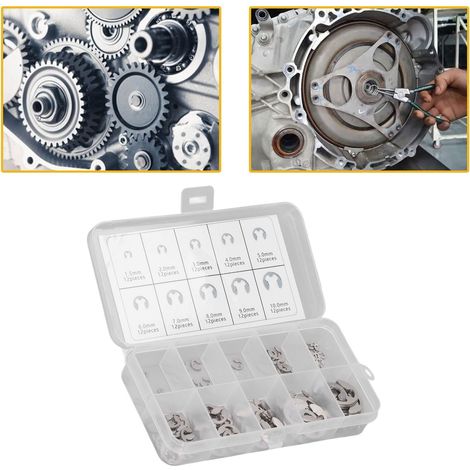 120 anneaux de retenue ouverts en acier inoxydable 304, type E (1/5)