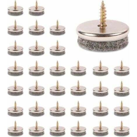 32-Piece Chair Glides, 28mm Diameter. Furniture glides with 5mm thick felt pads provide ideal protection for chair legs.
