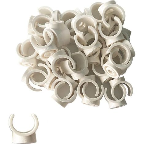 Lot De 30 Colliers De Serrage En Pex Clips De Tuyau En Plastique Crochets En U De 32 mm Pour La Plomberie Et La Tuyauterie Vis Non Incluses Blanc (1/4)