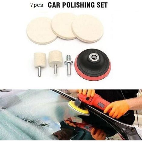 Lot de 7 tampons de polissage 7.5 cm - Pour perceuse - Idéal pour écrans de montre. verres. plastiques - Disques à polir universels (1/2)
