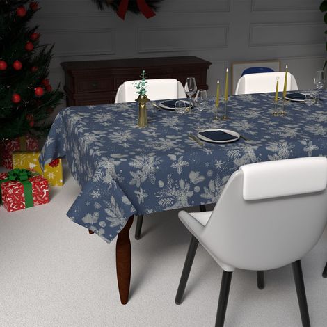 Nappe festive imprimée anti-tâches rectangle 140x300 cm HOUX, par Soleil d'Ocre