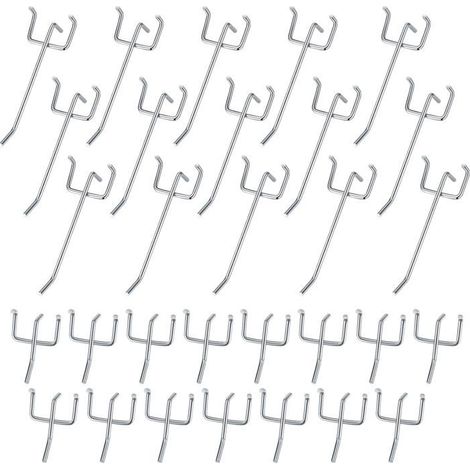 30 Pièces Crochets Pour Panneaux Perforés,Crochets Pour Panneau Perforé Porte Mural,Crochets Muraux Pour Organiser Outils Ét[CA114] (1/5)
