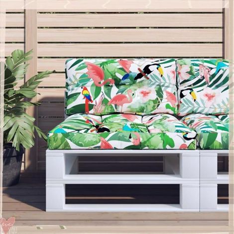 360706 Coussins de palette lot de 2 multicolore tissu (1/5)
