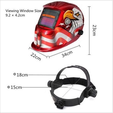 ZOLGINAH Casque de Soudure Automatique - Masque de Soudure avec 2 Lentilles et 2 Capteurs de filtre à ombre réglables DIN9-13 pour le soudage à l'arc de MIG TIG MAG [Classe énergétique A+++]