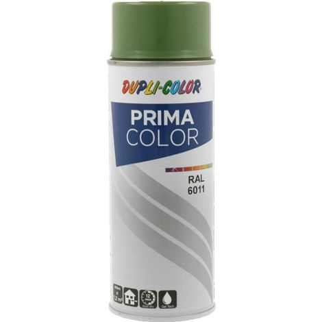 Bombe de peinture acrylique - Vert reseda - RAL 6011 - Brillant - Tous supports - Prima Color - 400ml (1/2)