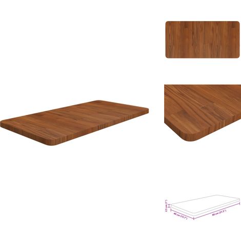 Comptoir de salle de bain Marron foncé 80x40x2,5 cm Bois traité - Comptoir Salle De Bain - Dessus De Table - Meuble Salle De Bain - Rénovation Cuisine - Plan De Travail (1/4)