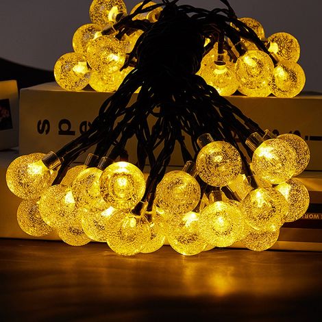 Guirlande Lumineuse LED - 50 Ampoules - 7,5 M - Panneau Solaire Intégré - Étanche IP44 - Pour Jardin Extérieur Décoration Noël (1/5)