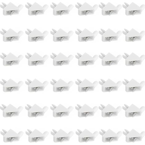 Lot de 40 Blanc Piquets de Support d'Étagère - 5 mm Broches d'Étagères en Plastique Cheville de Support d'Étagères pour Verres, Armoires, Placards, Bibliothèques (1/5)