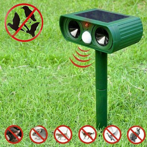 Répulsif animal ultrason solaire anti-nuisibles chasseur ultrasonique martres chats chiens protection jardin extérieur (1/4)