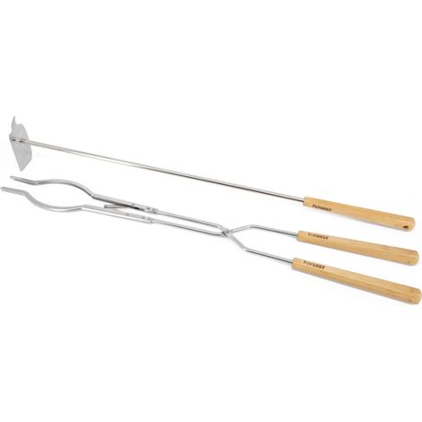 Petromax Lagerfeuerbesteck Grillzange und Schürhaken aus Edelstahl CFCUTLERY