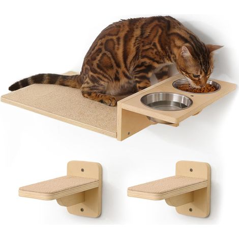 Étagères Murales pour Chat avec 2 Marches, Station de Nourriture et Perchoir en Bois de Caoutchouc Solide
Visiter la boutique FUKUMARU (1/3)
