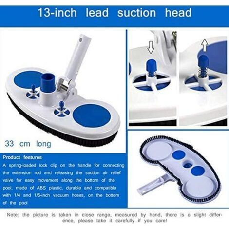 Tête de Balai aspirateur Piscine,Brosse de Sol Poils nettoyant Piscine Aspiration Piscine tête daspiration Piscine Outil de Nettoyage Balai Bain à remous (1/3)