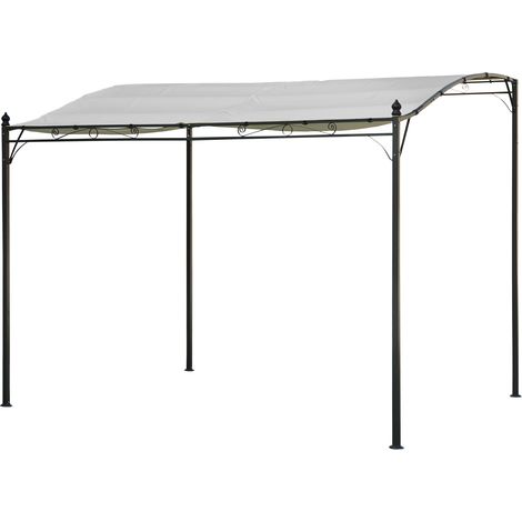 Happy Garden – Pergola murale 3 × 2,5m NICE – Toile polyester 180g/m² – Structure acier robuste – Surface d'ombre 8m²