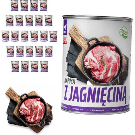 Comida húmeda para perros TufTuf, cordero, lata de 24 x 400 g, carne en conserva. (1/2)