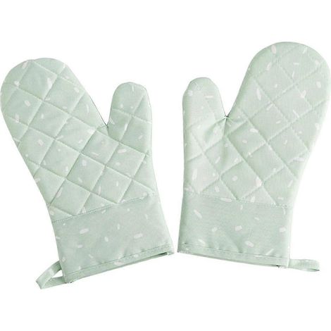Gants de cuisine anti-brûlure pour four et micro-ondes, gants épais en silicone pour la cuisson à domicile, gants isolants spéciaux haute température (verts) (1/5)