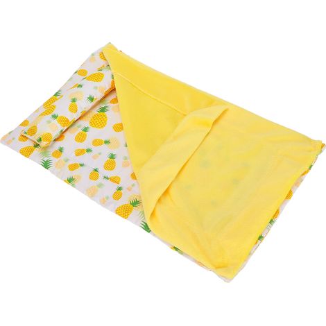 Sac de couchage doux et chaud pour reptiles, lit pour dragon barbu avec oreiller pour dragon barbu et gecko léopard (couette jaune ananas) (1/5)