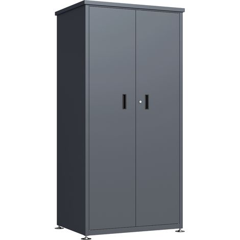 LÜBECK: Gartenschrank 90x65x187cm, Stahl anthrazit (1/4)
