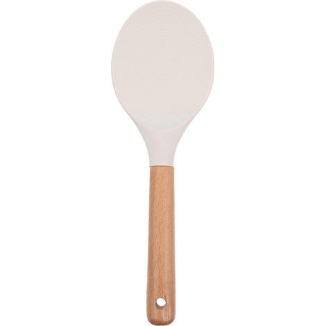 Silikagel-Reislöffel (1 Stück) – Antihaft-Reislöffel – Reissuppenlöffel – Küchenhelfer – 23,20 x 7,50 x 1,50 cm – Weiß (1/3)