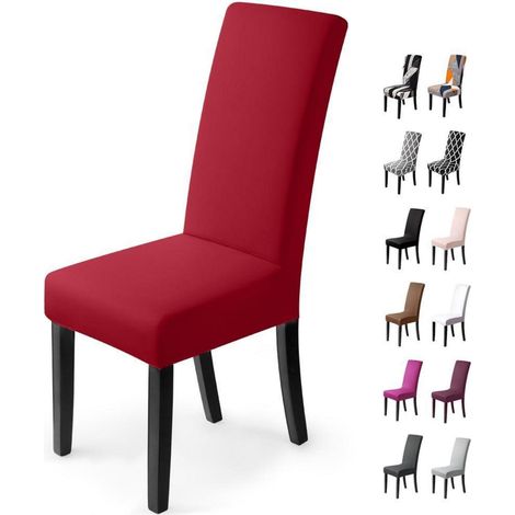Stuhlhussen 4 Stück Stretch-Bezüge für Küche & Esszimmer, Rot (1/5)