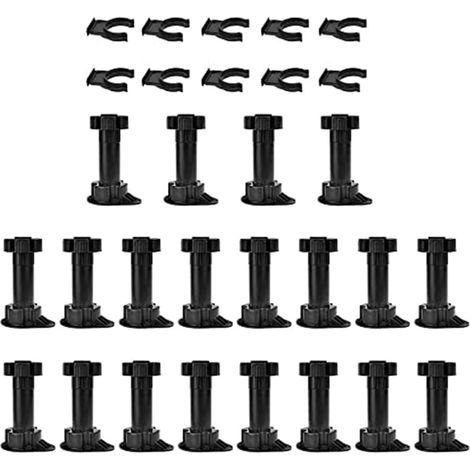Set of 20 adjustable furniture feet with clips for kitchen and bathroom furniture (1/5)