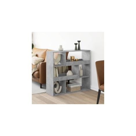 Bibliothèque gris béton 100x33x94,5 bois d'ingénierie (1/5)