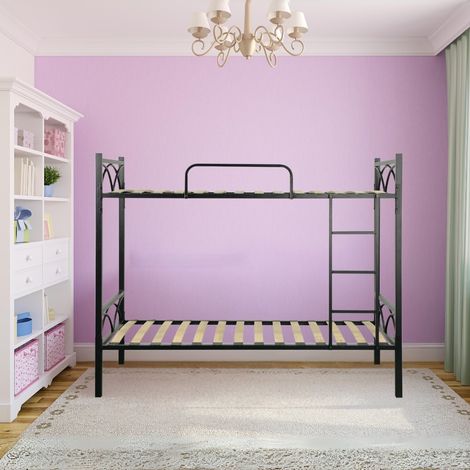 Letto a castello con reti incluse in metallo colore nero - Wind (1/5)