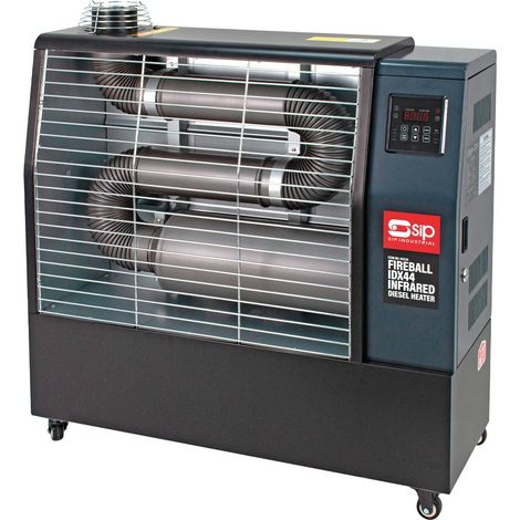 SIP FIREBALL IDX44 Industrial Infrared Diesel Heater with 3pc Flue Kit - L31 x W94.2 x H97.5 cm