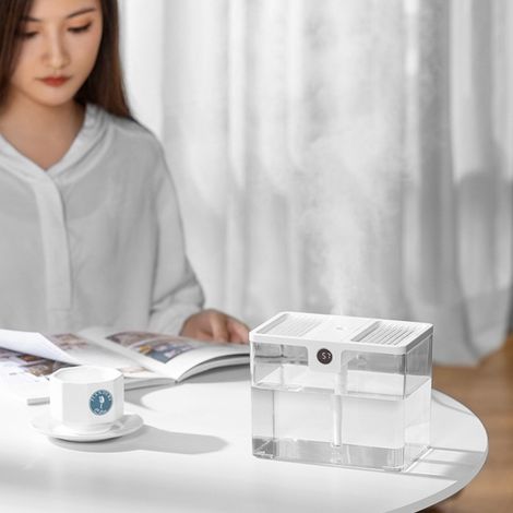 Humidificateur USB Portable 1.5L - Atomiseur d'Air pour Bureau et Maison - Capacité Large - Design Blanc Moderne (1/5)