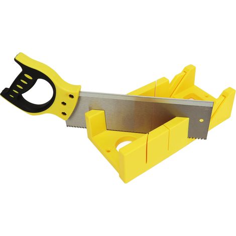 Scie à coupe d'onglet à main avec coffret de serrage et boîte de rangement pour découpe d'angle, bricolage menuiserie, acier ABS TPR, 1 scie 1 boîte (1/5)