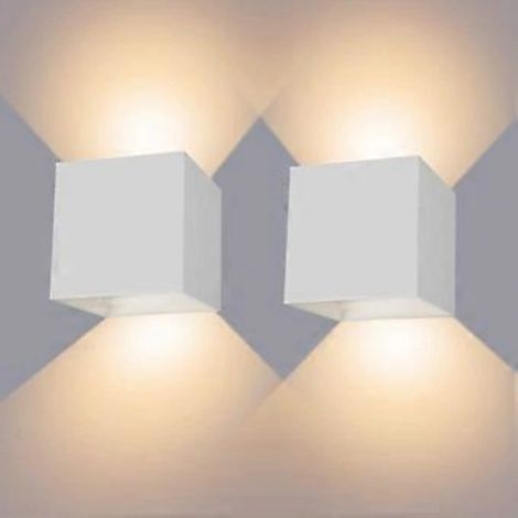 Applique murale 12 W pour intérieur/extérieur, lampe LED étanche IP65, orientable haut/bas, lumière blanc chaud 3000 K, idéale pour le salon.