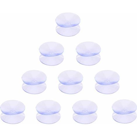 10 Pcs Ventouses Double Face Ventouse en Plastique PVC Transparent sans Trace Ventouses durables pour Pare-Chocs de Table en Verre, entretoises de Table en Verre et Plus (1/5)