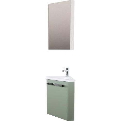 Lavabo rinconero SKINO + lavabo + armario con espejo
