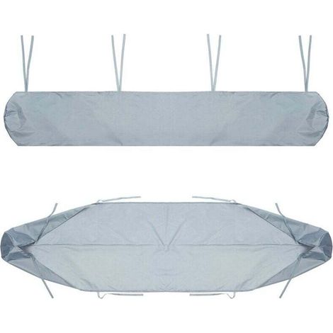 Un sac de protection gris de 4,5 mètres pour auvent, housse de rangement manuelle rétractable pour auvent, imperméable et anti-poussière, convient aux auvents de terrasse. (1/4)