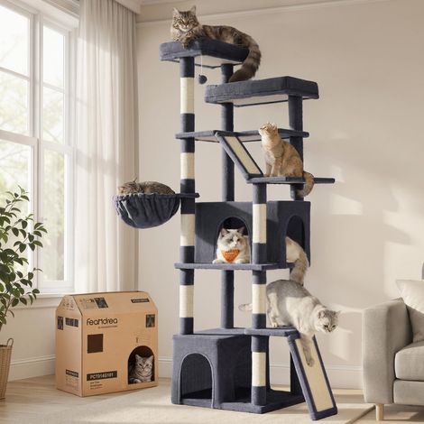 Arbre à Chat Haut 184,5 cm, Tour de Jeux Robuste (1/5)