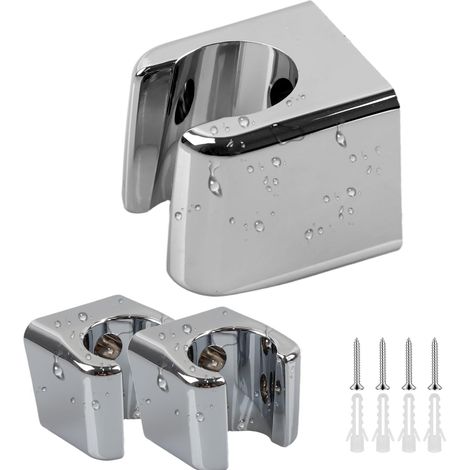 2 Support Pommeau de Douche, Angle Réglable, Utilisation Universelle, Adaptés aux Douchettes à main, Revêtement ABS Chromé résistant à l'humidité et à la Chaleur. (1/5)