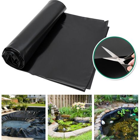 Randaco Lámina para estanques HDPE negra Lámina para estanques de jardín 2 x 2 m 0,2 mm (1/4)