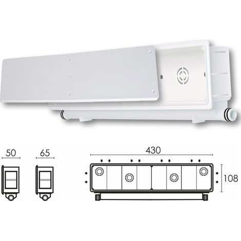 SCATOLA PREDISPOSIZIONE CORNICE CASSETTA Doppia sx dx 430x108x65 CLIMATIZZATORE