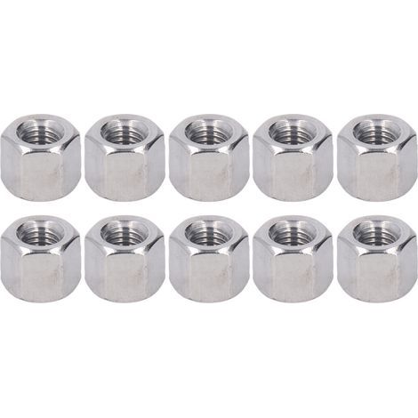 Écrou d'accouplement hexagonal en acier inoxydable, connecteur M10 antirouille pour goujons de boulons, 10 pièces (1/5)