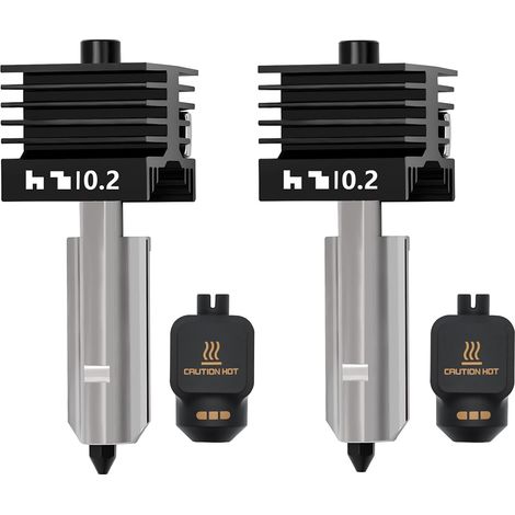 Lot de 2 têtes d'impression P2S Hotend à changement rapide pour buses en acier trempé, tête d'impression Hot End avec chaussettes en silicone pour imprimante 3D P2S/H2D/H2C/H2S (1/5)