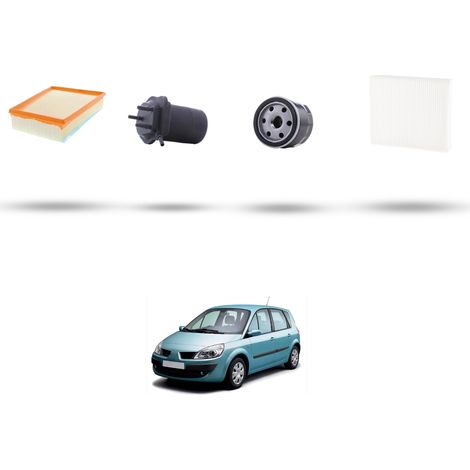 Kit tagliando 4 filtri compatibile con Renault Scenic II / Grand Scenic 1.5 Dci 60kw Dal 2003 al 2005 (1/5)