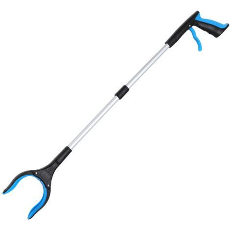 Outil de ramassage, pince télescopique en aluminium de 82 cm avec tête pivotante à 360°, poignée ergonomique et embout magnétique, pour la collecte des déchets (bleu)-Karteo (1/5)
