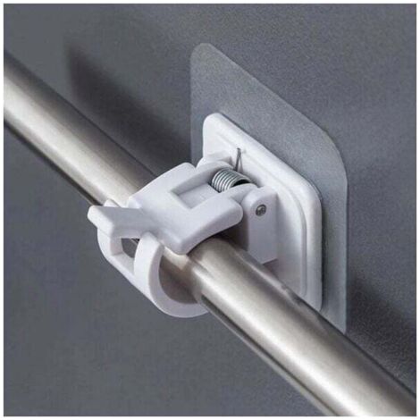 Set di 2 supporti autoadesivi bianchi per asta per tende - Supporto per tende