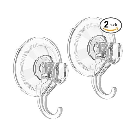 Filiyano – Support à ventouse pour clé VIS'V, robuste, 10 kg, grand format, transparent, lot de 2 Amovible et réutilisable, design transparent (1/5)
