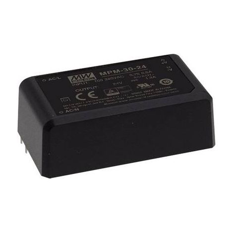 MEAN WELL MPM-30-12ST ALIMENTATION CA/CC POUR CIRCUITS IMPRIMÉS 12 V/DC 2.5 A