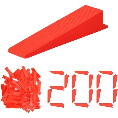 Lot de 200 PiècesSystème de Nivellement Carrelage, Cale réutilisables Autonivelant, Cales de serrage pour Carrelage, Outil Niveleur du Carreleur Systeme de Nivellement à Pince (1/5)