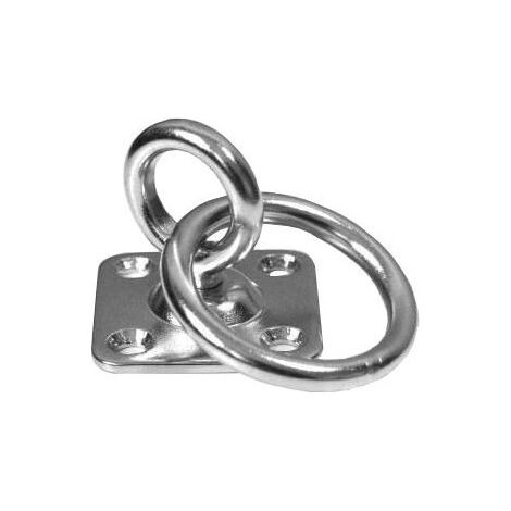 Anneau mobile sur platine inox A2 - Diamètre: 5