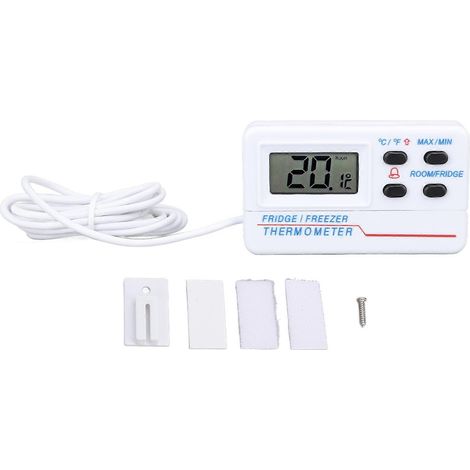 Thermomètre numérique pour réfrigérateur -50 °C à 70 °C / -58 °F à 158 °F. Thermomètre numérique haute précision pour congélateur avec fonction alarme. (1/4)