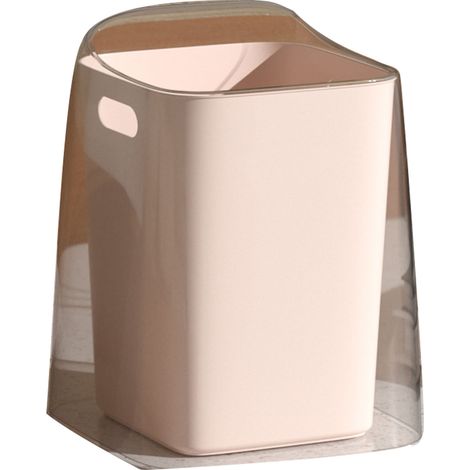 Poubelle de bureau sans couvercle, grande capacité, mini-poubelle de comptoir pour chambre ou salon, rose